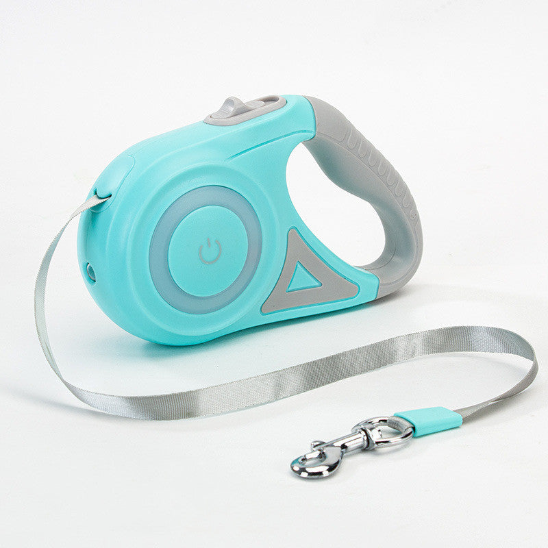 Retractable Dog Leash with Collar & LED Spotlight β Auto Lock Traction Rope for Small & Medium Pets