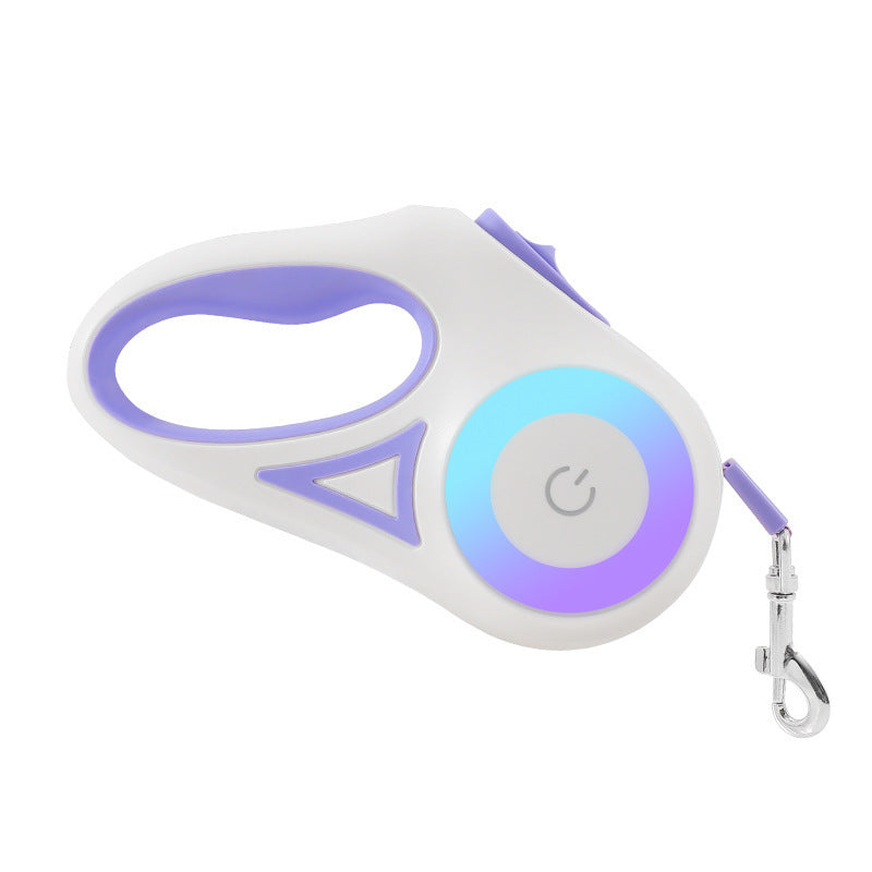 Retractable Dog Leash with Collar & LED Spotlight β Auto Lock Traction Rope for Small & Medium Pets
