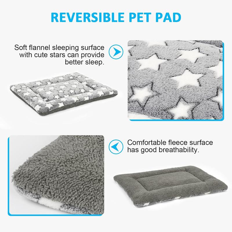 Reversible Soft Dog Bed Mat - Portable, Machine Washable Pet Pad for Medium & Small Dogs, Perfect for 24-Inch Kennels