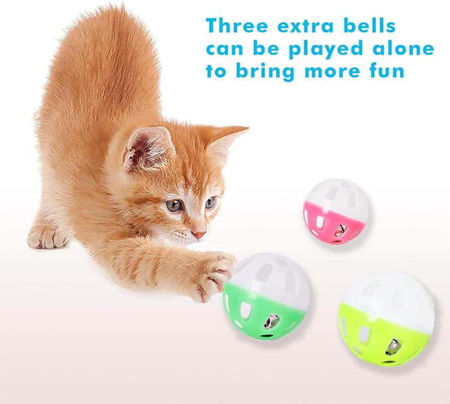 3 - Level Turntable Cat Toy Ball Set: Comes with Six Vibrant Balls. This Interactive Cat Toy Is Great for Stimulating Kittens' Intelligence and Keeping Them Physically Active.