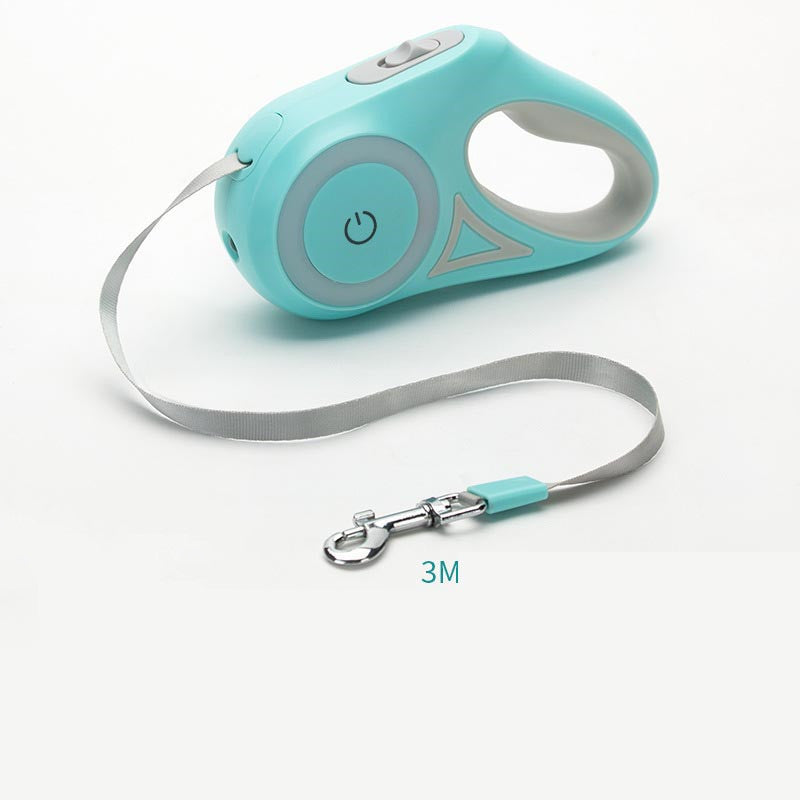 Retractable Dog Leash with Collar & LED Spotlight β Auto Lock Traction Rope for Small & Medium Pets
