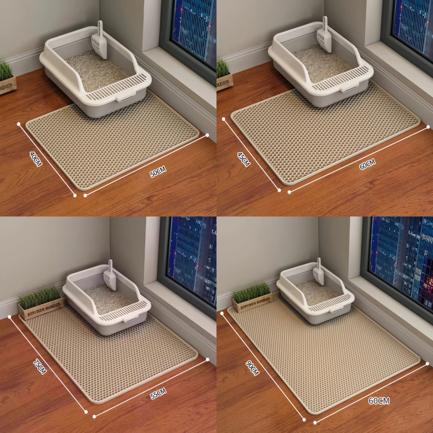 Large Cat Litter Mat - Double Layer Waterproof, Non-Slip, Washable Design for Pet Supplies