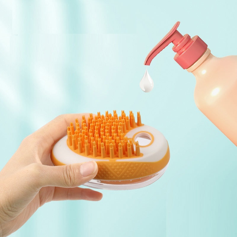 2-in-1 Pet Bath & Massage Brush – Soft Silicone Grooming Comb for Dogs & Cats