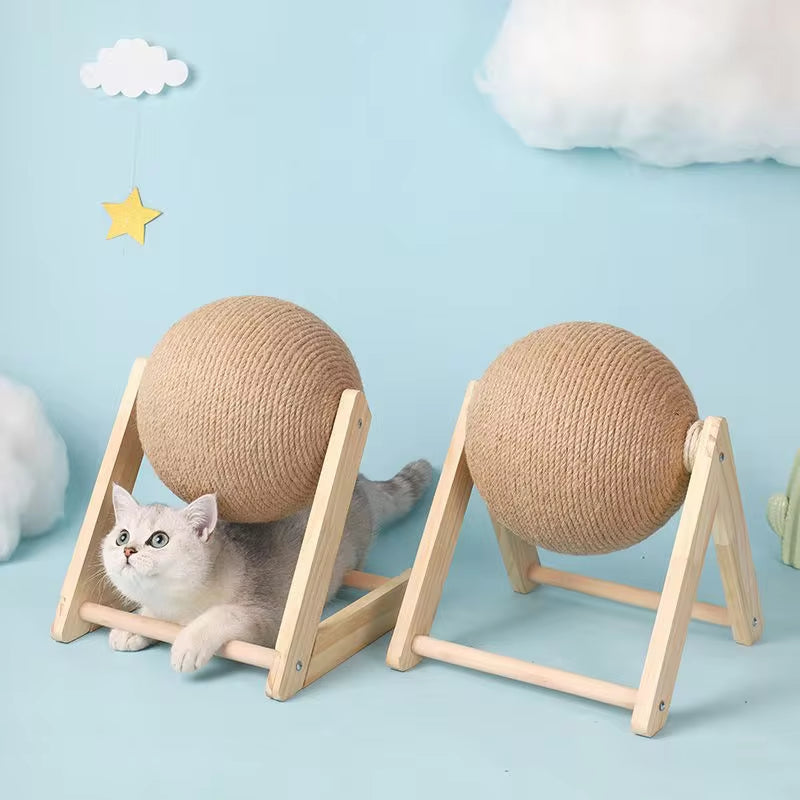 Interactive Cat Scratching Ball Toy - Sisal Rope Balls & Board for Healthy Paws and Fun Playtime!