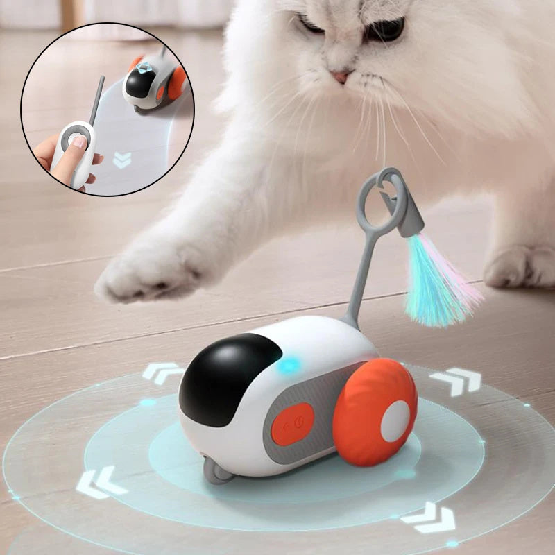 Remote Control Cat Car Toy – USB Rechargeable, Smart Self-Moving & Interactive Chase Game