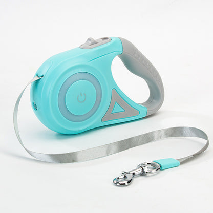 Retractable Dog Leash with Collar & LED Spotlight – Auto Lock Traction Rope for Small & Medium Pets