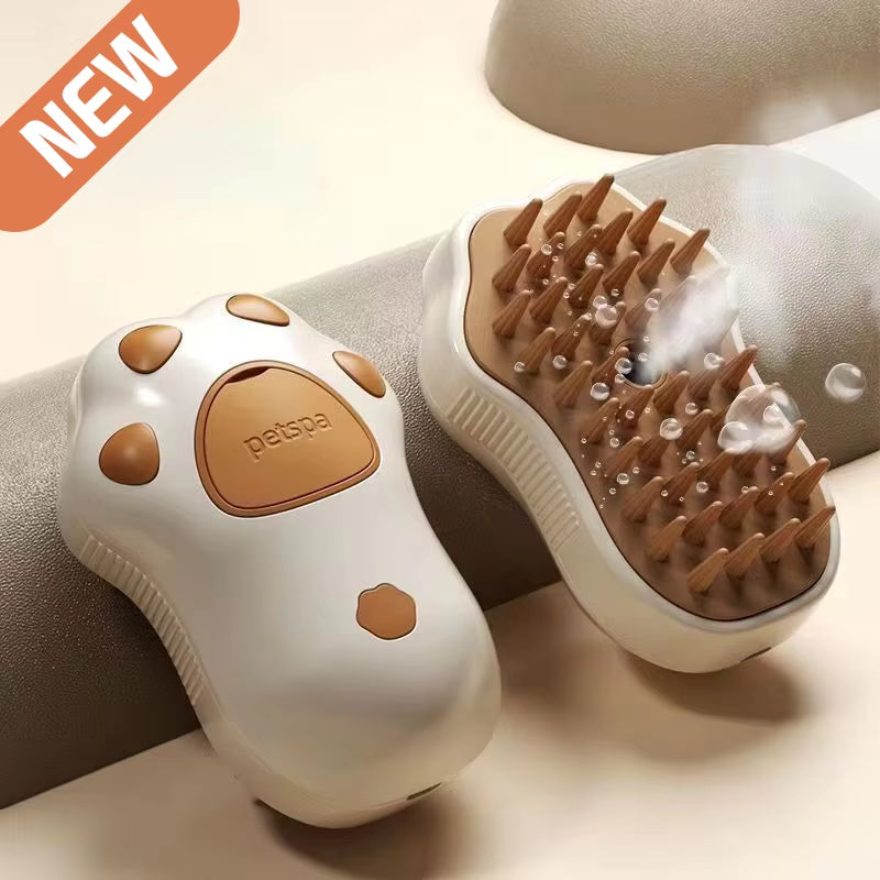 3-in-1 Electric Cat & Dog Steam Brush – Spray Hair Removal, Massage Grooming Comb