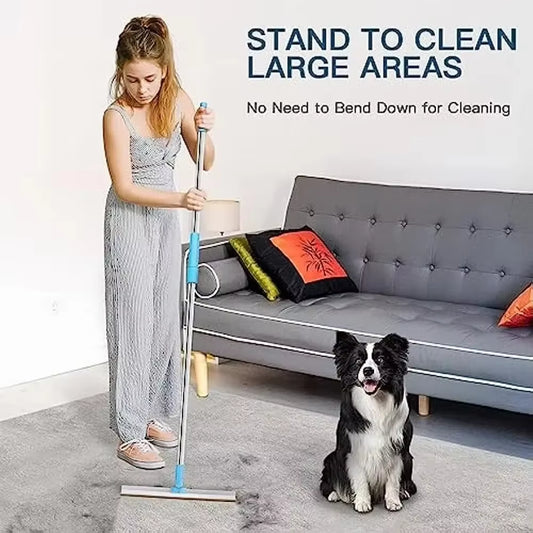 Ultimate Carpet Rake for Pet Hair Removal - Telescopic Handle & 180° Rotation for Effortless Cleaning