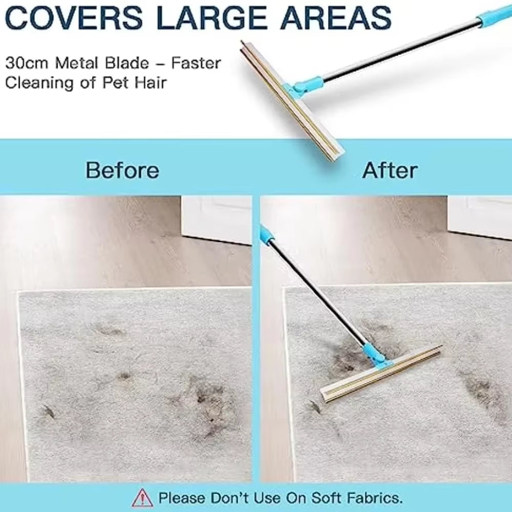 Ultimate Carpet Rake for Pet Hair Removal - Telescopic Handle & 180° Rotation for Effortless Cleaning